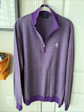 Bobby Jones Men's Purple Quarter-Zip Sweater